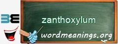 WordMeaning blackboard for zanthoxylum